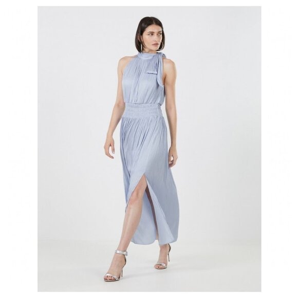 BCBGMAXAZRIA Xenia Halter Maxi Dress In Xenon Blue - Picture 1 of 9